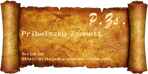 Pribelszky Zsanett névjegykártya